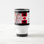 Beste vader ooit met foto's rood zwart reisbeker (Center)