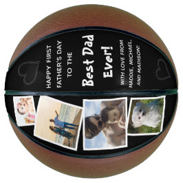 Beste vader ooit met liefdesfoto Collage Vaderdag Basketbal