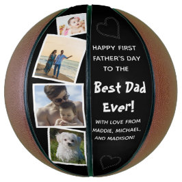Beste vader ooit met liefdesfoto Collage Vaderdag Basketbal
