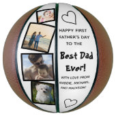 Beste vader ooit met liefdesfoto Collage Vaderdag Basketbal (Verticaal)