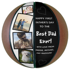 Beste vader ooit met liefdesfoto Collage Vaderdag Basketbal