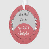 Beste vader ooit met namen rood en grijs ornament (voorkant)