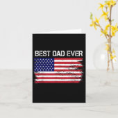 Beste vader ooit met ons Amerikaanse vlag geschenk Kaart (Gele Bloem)
