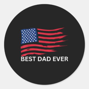 Beste vader ooit met ons Amerikaanse vlag geschenk Ronde Sticker
