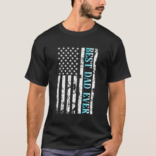 Beste vader ooit met ons Amerikaanse vlag Schattig T-shirt (Voorkant)
