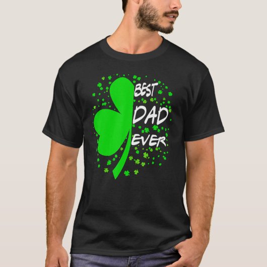 Beste vader ooit met Shamrock voor St Patrick's Da T-shirt (Voorkant)