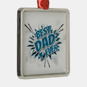 Beste vader ooit metalen ornament (Rechts)