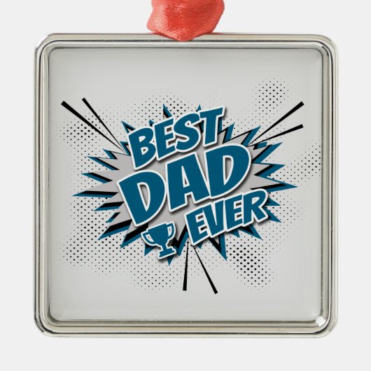 Beste vader ooit metalen ornament (Voorkant)