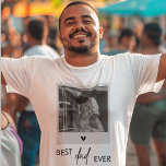 Beste vader ooit minimalistische foto t-shirt<br><div class="desc">Vier de beste vader ooit met ons minimalistische foto mannen T-shirt! Dit moderne en stijlvolle ontwerp heeft de oprechte boodschap "Best Dad Ever", samen met een aanpasbare ruimte voor uw favoriete foto, waardoor een gepersonaliseerd T-shirt ontstaat dat zowel comfortabel als zinvol is. Perfect voor Vaderdag, verjaardagen of een speciale gelegenheid,...</div>