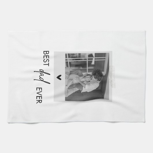 Beste vader ooit minimalistische foto theedoek (Horizontaal)