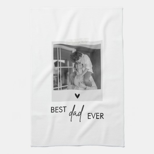 Beste vader ooit minimalistische foto theedoek (Verticaal)