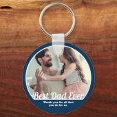 Beste vader ooit Modern Bericht en Foto Keepslag Sleutelhanger (Voorkant)