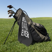 Beste vader ooit | Modern Black Golfhanddoek (Groen)