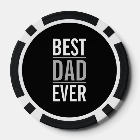 Beste vader ooit | Modern Black Poker Chips (Achterkant)