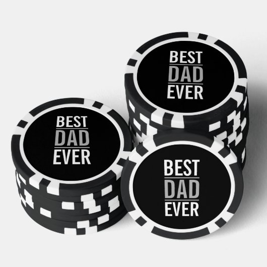 Beste vader ooit | Modern Black Poker Chips (Opstapeling)