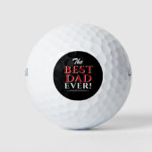 Beste vader ooit Modern Black Typografie Vader Dag Golfballen (Voorkant)