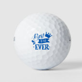 Beste vader ooit modern blauw golfballen (Voorkant)