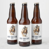 Beste vader ooit | Modern Cowboy Horse Vaderdag Bier Etiket (Flessen)