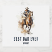 Beste vader ooit | Modern Cowboy Horse Vaderdag Bier Etiket (Enkel label)