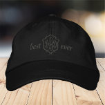 Beste vader ooit Modern Eenvoudig Monogram Geborduurde Pet<br><div class="desc">Beste papa ooit eenvoudige typografie.</div>