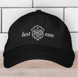 Beste vader ooit Modern Eenvoudig Monogram Geborduurde Pet<br><div class="desc">Beste papa ooit eenvoudige typografie.</div>