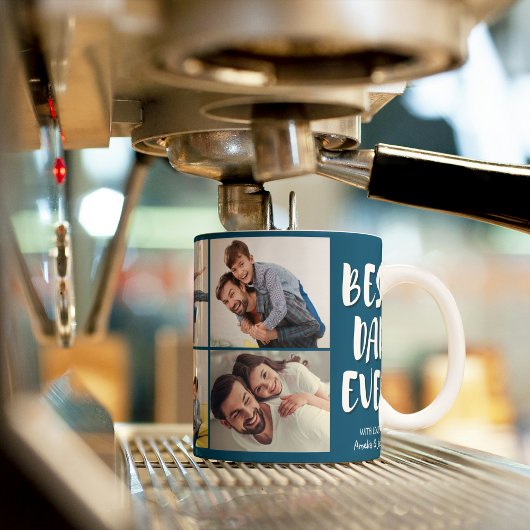 Beste vader ooit modern foto blauw Vaderdag Mok