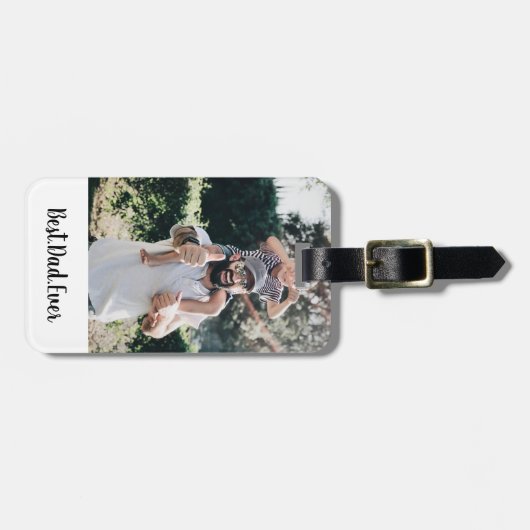 Beste vader ooit Modern Foto Collage Bagagelabel (Voorkant horizontaal)