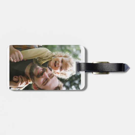 Beste vader ooit Modern Foto Collage Bagagelabel (Achterkant horizontaal)