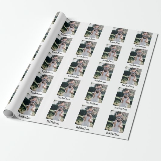 Beste vader ooit Modern Foto Collage Cadeaupapier (Uitgerold)