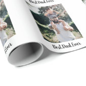 Beste vader ooit Modern Foto Collage Cadeaupapier (Rol Hoek)