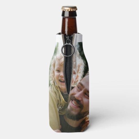 Beste vader ooit Modern Foto Collage Flesjeskoeler (Fles Achterkant)