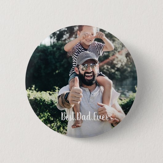 Beste vader ooit Modern Foto Collage Ronde Button 5,7 Cm (Voorkant)