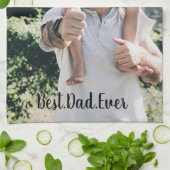 Beste vader ooit Modern Foto Collage Theedoek (Gevouwen)