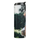 Beste vader ooit Modern Foto Collage Thermosbeker (Gedraaid links)