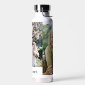 Beste vader ooit Modern Foto Collage Waterfles (Links)