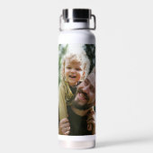 Beste vader ooit Modern Foto Collage Waterfles (Achterkant)