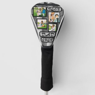 Beste vader ooit Modern Grey Vader 4 Fotocollage Golfheadcover