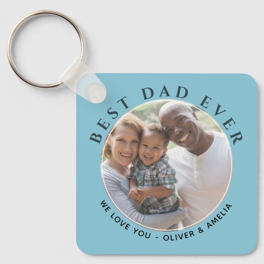 Beste vader ooit Modern Message Vader Day Foto Sleutelhanger (Voorkant)