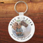 Beste vader ooit Modern Message Vader Day Foto Sleutelhanger (Voorkant)