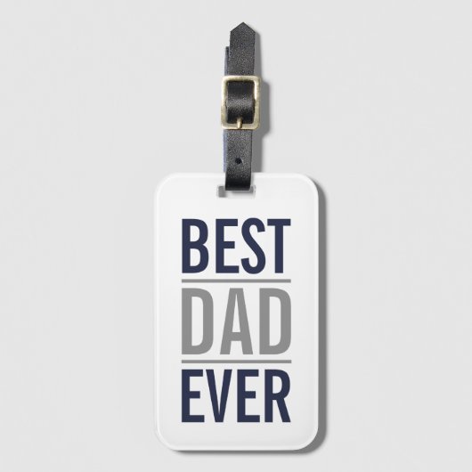 Beste vader ooit | Modern Navy Blue Bagagelabel (Voorkant (verticaal))