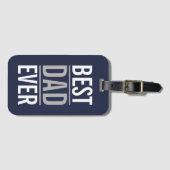 Beste vader ooit | Modern Navy Blue Bagagelabel (Voorkant (horizontaal))