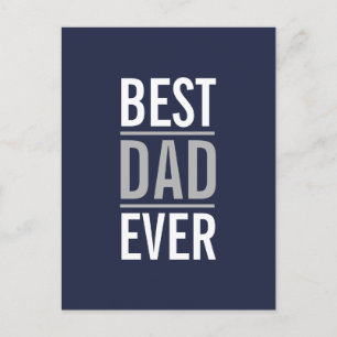 Beste vader ooit   Modern Navy Blue Briefkaart