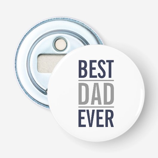 Beste vader ooit | Modern Navy Blue Button Flesopener (Voorkant)