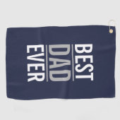 Beste vader ooit | Modern Navy Blue Golf Towel Golfhanddoek (Horizontaal)