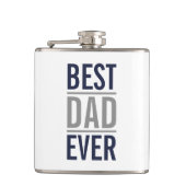 Beste vader ooit | Modern Navy Blue Heupfles (Voorkant)