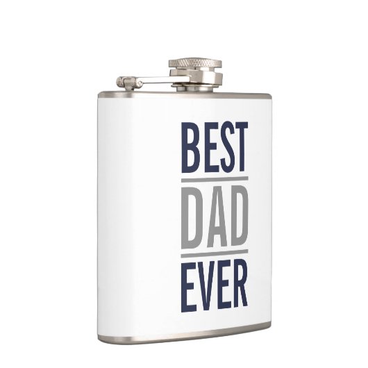 Beste vader ooit | Modern Navy Blue Heupfles (Rechts)