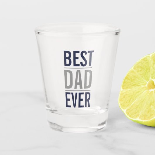 Beste vader ooit | Modern Navy Blue Shot Glas (Voorkant)