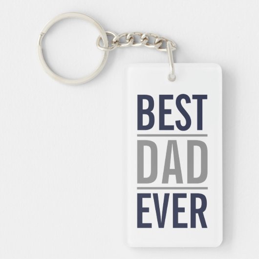 Beste vader ooit | Modern Navy Blue Sleutelhanger (Voorkant)