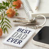 Beste vader ooit | Modern Navy Blue Sleutelhanger (Voorkant Rechts)