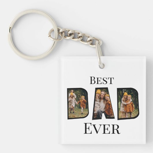 Beste vader ooit modern pap fotocollage script sleutelhanger (voorkant)
